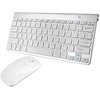 Lamex Keyboard + Optical Mouse Mini Set / Aliuminio / Baltas