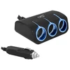 Lamex LTC LTC Adapteris CAR FIRE LED 3 gniazda + kabelis, 120W, juoda.