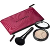 „Trick Of The Light Extra Dimension Skinfinish“ rinkinys MAC makiažui: tekstilinė makiažo dėžutė, bordo spalvos + MAC Multi Face 143S + „Extra Dimension Skinfinish“ paryškinimo pudra, magnetinis patrauklumas, 9 g