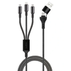 Maxlife ALLin1 laidas USB + USB-C – Lightning + 2x USB-C 1,0 m 66W juodas