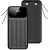 Maxlife išorinė baterija su integruotais laidais MXPB-06 PD QC 22,5W 10000 mAh juoda