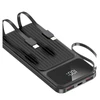 „Wekome Maxlife“ išorinė baterija su įmontuotu laidu MXPB-06 PD QC 22.5W 10000 mAh juoda