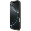 Original dėklas MERCEDES Leather Large Laurel Leave MagSafe skirtas Apple iPhone 17 Pro juodos spalvos