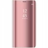 Mocco Clear View atverčiamas dėklas skirtas Samsung Galaxy A42 5G, rožinis