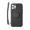Mocco Pastel Ring silikoninis dėklas skirtas Samsung Galaxy S22 Plus 5G, juodas