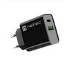 NATEC USB įkroviklis Ribera USB-A+USB-C Maitinimo tiekimas 20W juodas