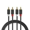Kabelis Nedis Audio Cable 2x RCA -> 2 x RCA 2m Juodas