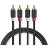 Kabelis Nedis Audio Cable 2x RCA -> 2 x RCA 3m Juodas