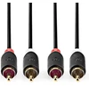 Nedis Audio Kabelis 2x RCA -> 2 x RCA 3m Juodas