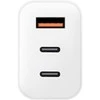 OBAL:ME GaN laidinis įkroviklis USB-A + 2xUSB-C 65W baltos spalvos