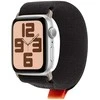 OBAL:ME Textile apyrankė skirta Apple Watch 42-49mm M-L juodos spalvos/oranžinės spalvos