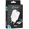OBAL:ME laidinis įkroviklis USB-A 10W + USB-A/USB-C kabelis 1m baltos spalvos