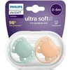 Philips AVENT SCF091/03 Žindukas Ultra Soft 0-6m žalia/oranžinė