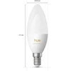 Philips Hue E14 3,7W Światło balta (1000-20000K) B39 świeczka 2-pak