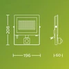 Philips Lois LED prožektorius 50W | 5400lm | 3000K | IP65 | Judesio jutiklis | Prieblandos jutiklis | Juoda