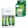 Įkroviklis Philips + 2x700mAh AAA + 2x1300mAh AA