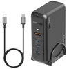 „Promate GaNPort-140W GaNFast™“ įkrovimo stotelė 140 W / USB-C PD 3.1 / QC3.0