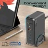 „Promate GaNPort-140W GaNFast™“ įkrovimo stotelė 140 W / USB-C PD 3.1 / QC3.0
