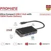 PROMATE PrimeHub-Mini 8in1 USB-C šakotuvas HDMI 4K / LAN / PD 100W / SD / 3x USB 3.0