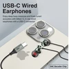 Promate Silken-C ergonominės stereofoninės ausinės su laidinėmis USB-C ausinėmis / 1,2 m