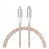Kabelis USB TelForceOne QUALO kabelis świecący USB-C-Lightning 1M 3A balta ir/sidabrinė QCS-CL-00