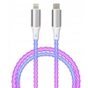 Kabelis USB TelForceOne QUALO kabelis świecący USB-C-Lightning 1M 3A balta ir/sidabrinė QCS-CL-00
