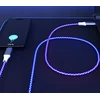 Kabelis USB TelForceOne QUALO kabelis świecący USB-C-Lightning 1M 3A balta ir/sidabrinė QCS-CL-00