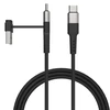Qualo QKN-2in1-CCA-01 kabelis 2in1 USB-C / USB-A / 1.2m / 15W