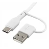 Qualo QRC-CC+A-00 Cable 2in1 USB-C – USB-C / USB-A adapter / 1.5m / baltas