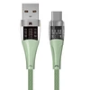 Qualo QTCN-AC-04 Permatomas nailoninis kabelis USB-A – USB-C / 60 W / 1,5 m / žalias