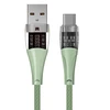 Qualo QTCN-AC-04 Transparent Nylon Cable USB-A – USB-C / 60W / 1.5m / žalias