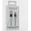 Qualo QTCN-AC-04 Transparent Nylon Cable USB-A – USB-C / 60W / 1.5m / žalias