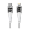 Qualo QTCN-CL-00 permatomas nailono laidas USB-C – Lightning / 12W / 1.5m / baltas