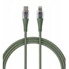 Qualo QTCN-CL-04 permatomas nailono kabelis USB-C - Lightning / 12W / 1.5m / žalias