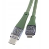 Qualo QTCN-CL-04 Transparent Nylon Cable USB-C - Lightning / 12W / 1.5m / žalias