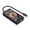HUB USB Baseus QUALO Transparent HUB USB-C HDMI su funkcija ładowarki bezprzewodowej QTPB5-HUB-18 juoda
