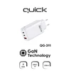 Quick Quik Accessories QG-311 GaN 2x USB-C / USB Charger 65W
