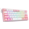 Klaviatūra Redragon K617 Fizz RGB baltas/pink
