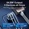 Automobilinis įkroviklis USB-C, 2x USB Remax RCC331, 54.5 W (juodas)