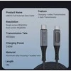 RoGer PD24VB USB-C 4.0 kabelis su voltmetru PD240W / 40Gbps / 8K60Hz / 1m