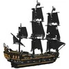 Roger Konstruktorius Piratų laivas Juodas 3180 el.