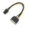 „Roger SAPCIE6P“ 15 kontaktų SATA maitinimo į 6 kontaktų PCIe adapterio kabelis GPU / 20 cm