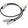 RoGer SP35Y Garso adapteris / Skirstytuvas 2x 3,5 mm stereo + mikrofonas / 4 kontaktų