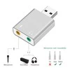 „RoGer“ USB garso plokštė su mikrofono įvestimi / Virtual 7.1 / sidabrinis