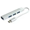 RoGer USB-C HUB 3xUSB2.0 / 1xUSB3.0 5Gbps / sidabrinis