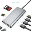 „RoGer“ USB-C šakotuvas 8in1 su USB-C PD / USB 3.0 x2 / RJ45 / HDMI / SD / TF kortelių skaitytuvu