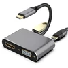 „RoGer“ USB-C multimedijos adapteris, HDMI 4K@30Hz / VGA 1080p / USB 3.0 / USB-C PD