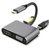 „RoGer“ USB-C multimedijos adapteris, HDMI 4K@30Hz / VGA 1080p / USB 3.0 / USB-C PD