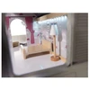 KIK MDF medinis lėlių namelis + baldai 78cm juodas LED