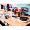 Ikonka Vaikiška medinė MDF virtuvėlė su priedais LOFT XXL 96cm